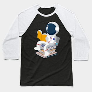 Astronaut Reading Baseball T-Shirt